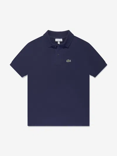 Lacoste Kids' Boys Cotton Short Sleeve Polo Shirt In Blue