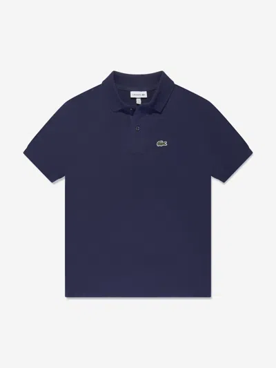 Lacoste Babies' Boys Cotton Short Sleeve Polo Shirt In Blue