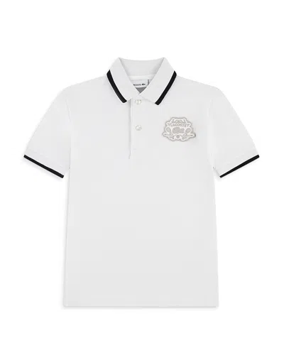 Lacoste Boys' Embroidered Badge Polo - Big Kid In White