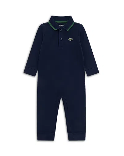 Lacoste Boys' Footless Pique Coverall - Baby In Blue