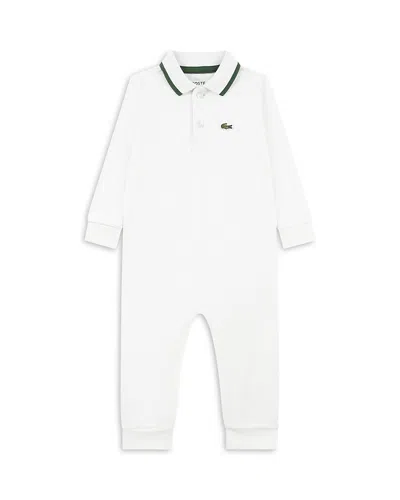 Lacoste Boys' Footless Pique Coverall - Baby In White