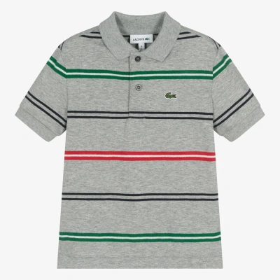 Lacoste Kids' Boys Grey Cotton Polo Shirt