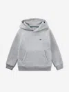 Lacoste Boys Logo Hoodie In Gray