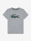 Lacoste Boys Logo T-shirt In Gray