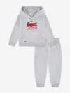 Lacoste Boys Logo Tracksuit In Gray
