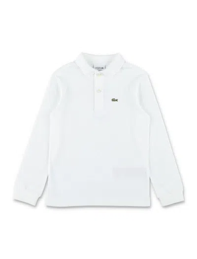 Lacoste Kids'  Boys Long-sleeve Petit Piqué Polo In White