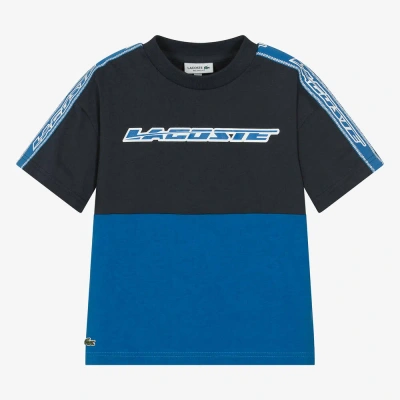Lacoste Kids' Boys Navy Blue Cotton Racing Logo T-shirt