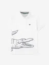 Lacoste Boys Petit Pique Icon Polo Shirt In White