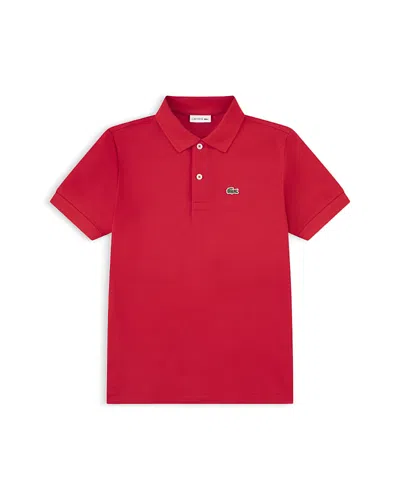 Lacoste Boys' Petit Pique Polo - Little Kid, Big Kid In Red
