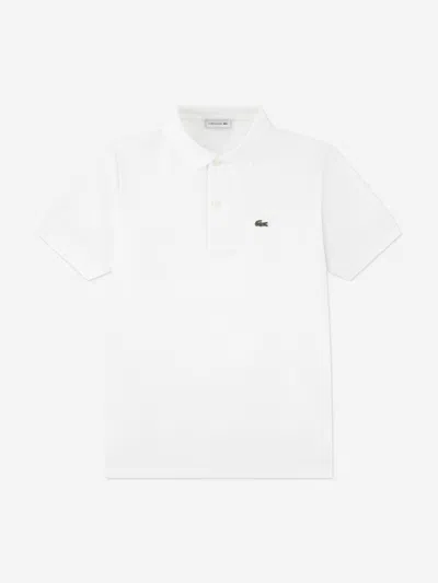 Lacoste Boys Petit Pique Polo Shirt In White