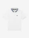 Lacoste Boys Petit Pique Polo Shirt In White