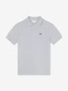 Lacoste Boys Pique Polo Shirt In Gray