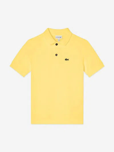 Lacoste Kids'  Boys Pique Polo Shirt In Yellow
