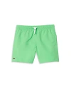 LACOSTE BOYS' QUICK-DRY SOLID SWIM SHORTS - LITTLE KID