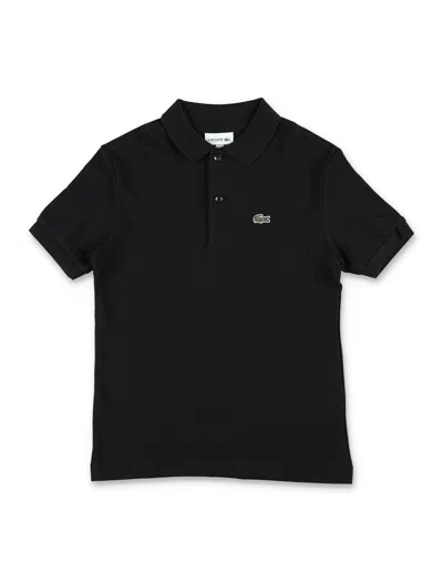 Lacoste Boys Short Sleeve Piqué Polo Shirt In Nero