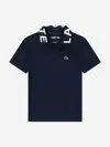 Lacoste Boys Sport Jacquard Polo Shirt In Blue