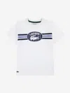 Lacoste Boys Striped Logo T-shirt In White
