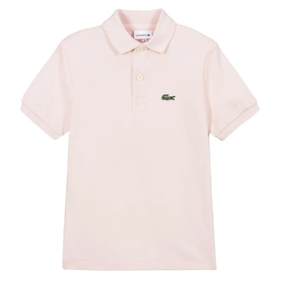 Lacoste Boys Teen Pink Logo Polo Shirt