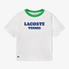 LACOSTE BOYS WHITE COTTON TENNIS T-SHIRT