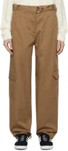Lacoste Brown Cinch Belt Trousers In Tbc