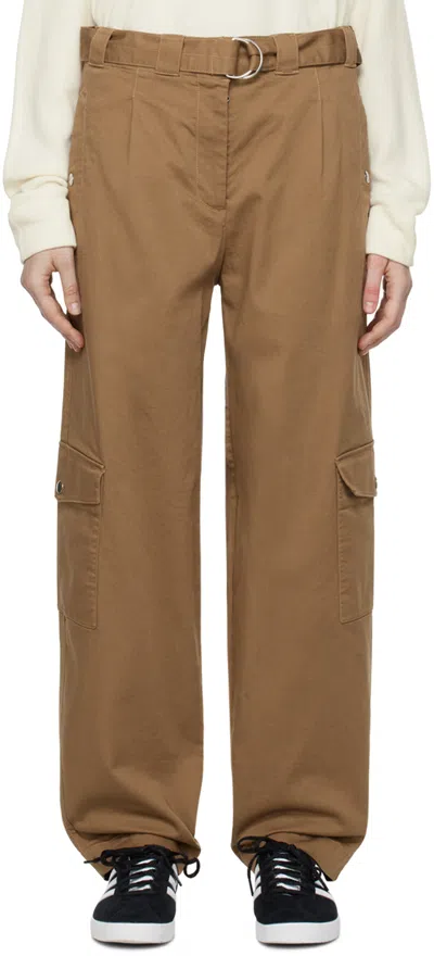 Lacoste Brown Cinch Belt Trousers In Tbc