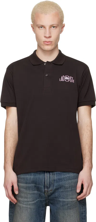 Lacoste Brown Classic Fit Graphic Branding Polo