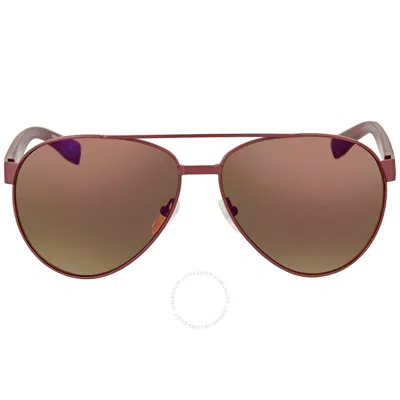 Lacoste Brown Pilot Unisex Sunglasses L185s 615 60 In Red