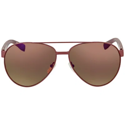 Lacoste Brown Pilot Unisex Sunglasses L185s 615 60 In Beige