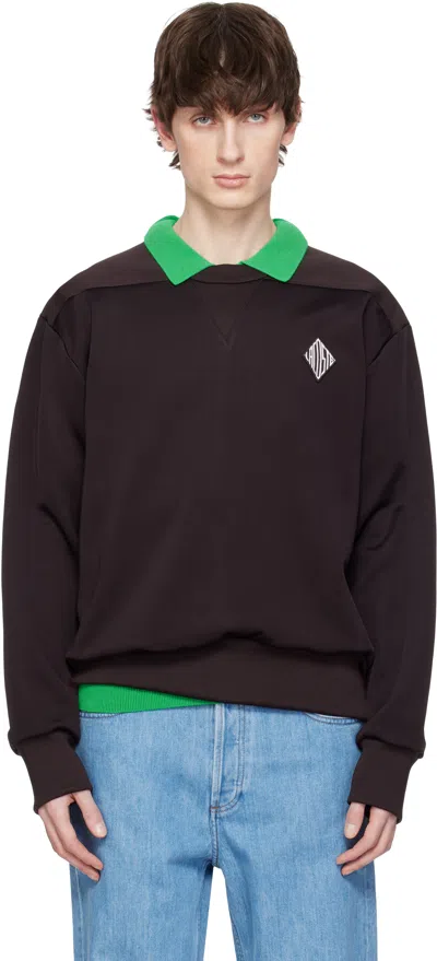 Lacoste Brown Runway Badge Sweatshirt In Dark Brown 3la