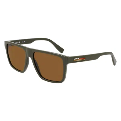 LACOSTE LACOSTE BROWN SQUARE MEN'S SUNGLASSES L6027S 275 57