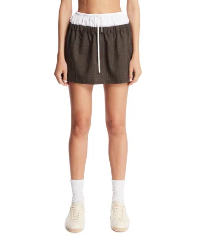 Lacoste Brown Wool Mini Skirt