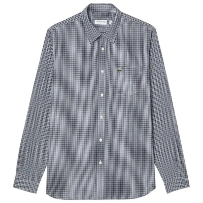 Lacoste Men's Regular-fit Gingham Check Button-down Shirt In Blue