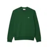 Lacoste Green Brushed Cotton Sweatshirt In Green