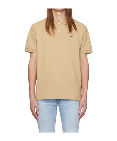 Lacoste Buckle Short Sleeve Polo Shirt In Nude