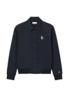 Lacoste Button Embellished Jacket In Blue