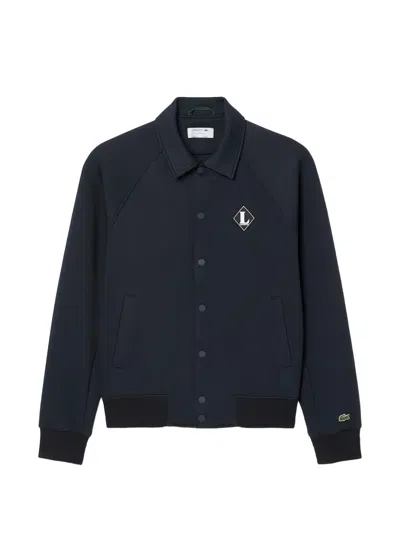 Lacoste Button Embellished Jacket In Blue