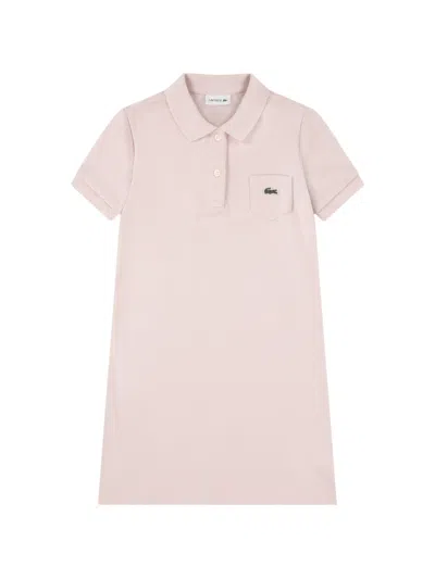 Lacoste Kids' Button Pocket Dress In Pink
