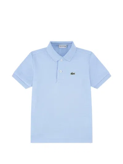 Lacoste Kids' Button Short-sleeve Polo Shirt In Blue