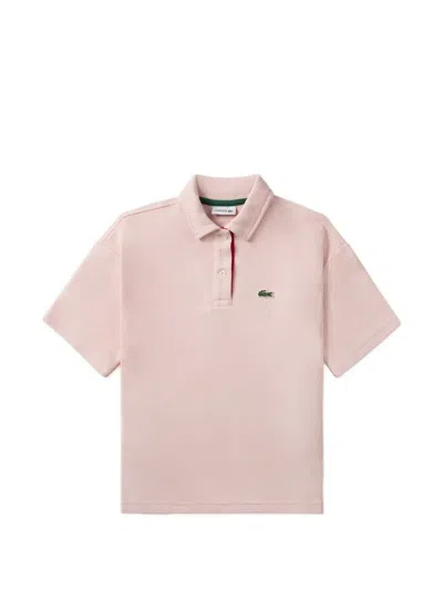 Lacoste Kids' Button T-shirt In Pink