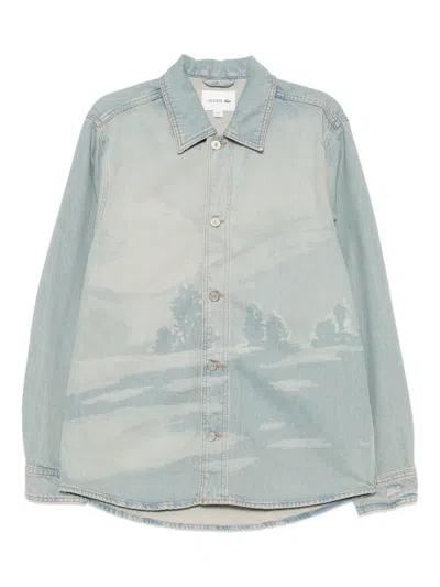 Lacoste Buttoned Denim Jacket In Blue