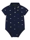 Lacoste Buttoned Logo Babywear In Blue