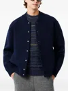 Lacoste Buttoned-wool Bomber Jacket In Blue