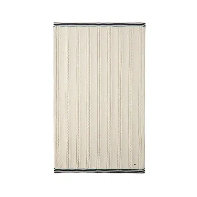 Lacoste Cable Cotton Throw 50x70 In Ivory