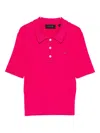 Lacoste Cable-knit Polo Top In Pink