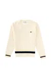 Lacoste Cable-knit Sweater In Neutral
