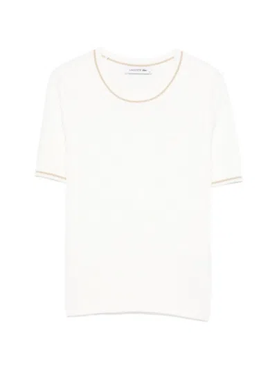 Lacoste Cable-knit T-shirt In Gray