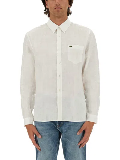 Lacoste Camicia Con Logo In White