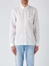 Lacoste Camicia M/l Shirt In Bianco Chiari E Naturali