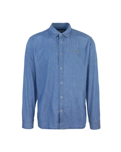 Lacoste Camicia Regular Fit In Denim Leggero In Mku