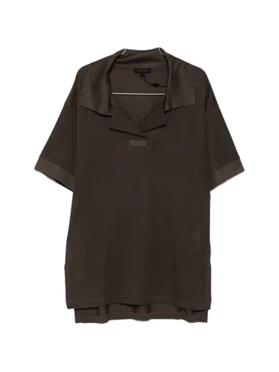 Lacoste Camp-collar Silk Mini Dress In Orange